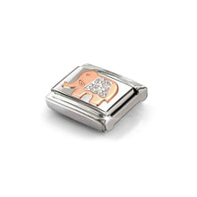 Load image into Gallery viewer, Composable Classic Link Bonded Rose Gold Elephant With Silver Glitter
