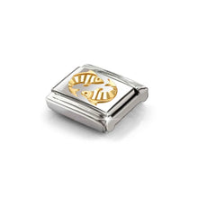 Load image into Gallery viewer, Composable Classic Link Pisces In Bonded Yellow Gold With Etched Detail
