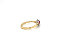 Load image into Gallery viewer, 18ct Yellow Gold Oval Ruby And Diamond Cluster Ring
