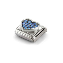 Load image into Gallery viewer, Composable Classic Link Heart In Silver And Light Blue CZ
