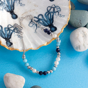 Coast Tumble Azure Gemstone Beaded Bracelet