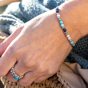 Coast Tumble Azure Gemstone Beaded Bracelet