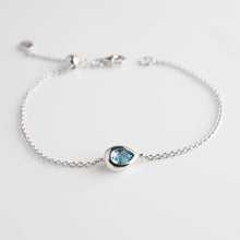 Load image into Gallery viewer, Coast Pebble Swiss Blue Topaz Slider Bracelet

