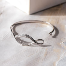 Load image into Gallery viewer, Entwine Twine Twist Pavé Hinged Bangle
