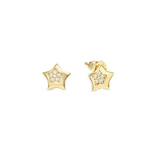 Load image into Gallery viewer, Petit Sparkle Earrings - Star 18K Plated
