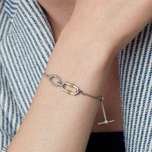 Load image into Gallery viewer, Marina Rope Link Duo Golden Slider Bracelet
