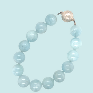 Aquamarine Bead Bracelet