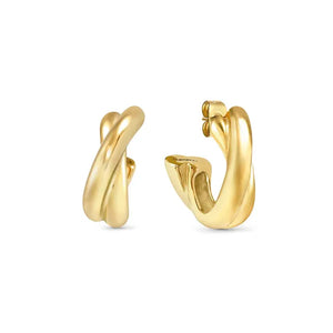 Ecclectica Earrings - Crisscross Hoops Yellow PVD