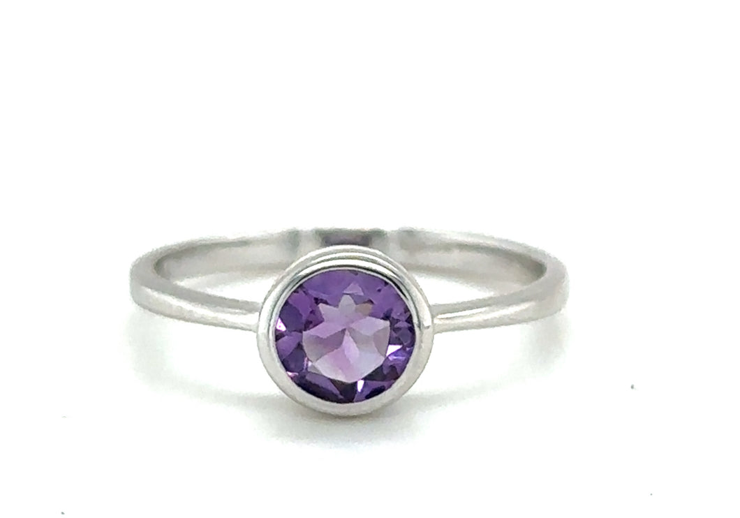 Amethyst And White Gold Ring