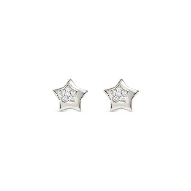 Petit Sparkle Earrings - Star Silver