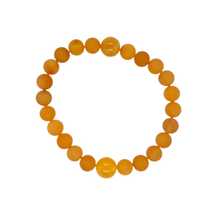 Opaque Amber Round Bead Bracelet