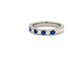 Load image into Gallery viewer, Platinum Sapphire And Diamond Half Eternity Ring
