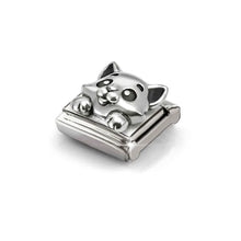 Load image into Gallery viewer, Composable Classic Link Cat In Oxidised Silver
