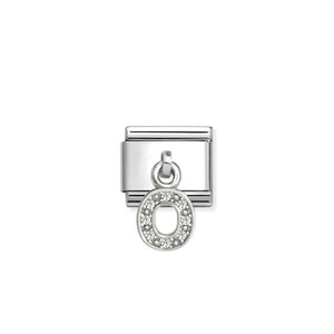 Composable Classic Link Letter O Pendant In Silver And Stones