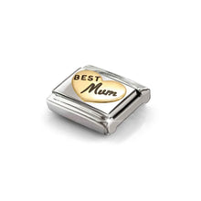 Load image into Gallery viewer, Composable Classic Link Gold And Enamel Best Mum Heart
