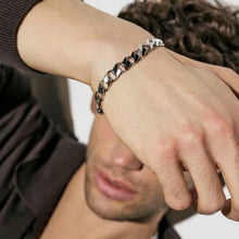 Load image into Gallery viewer, Bold Steel Bracelet Flat Curb Medium
