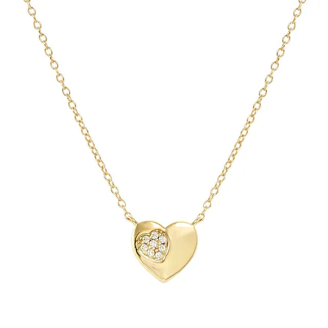 Petit Sparkle Necklace - Heart 18K Plated