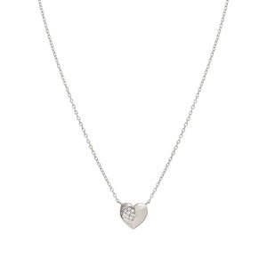 Petit Sparkle Necklace - Heart Silver
