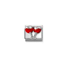 Load image into Gallery viewer, Composable Classic Link Red Wine Glasses In Silver And Enamel
