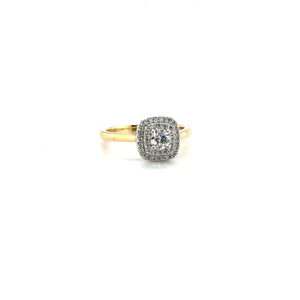 18ct Gold Brilliant Cut Diamond Halo Ring