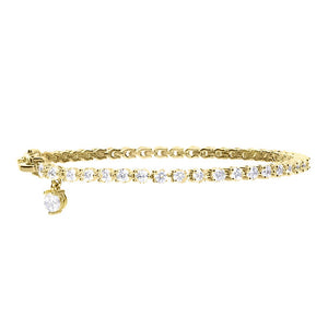 24ct Yellow Gold Plated Small Zirconia Charm Tennis Bracelet