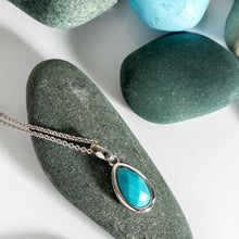 Load image into Gallery viewer, Coast Pebble Azure Gemstone Necklace - Magnesite
