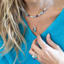 Load image into Gallery viewer, Coast Pebble Azure Gemstone Trio Pendant Necklace

