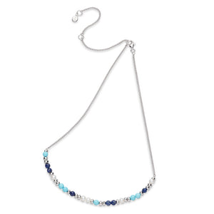 Coast Tumble Azure Gemstone Beaded Necklace