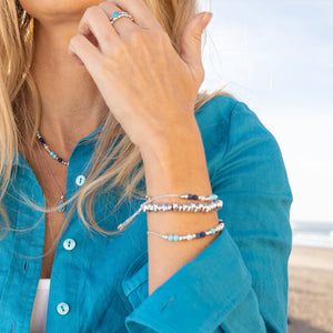 Coast Tumble Azure Gemstone Beaded Necklace