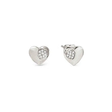 Load image into Gallery viewer, Petit Sparkle Earrings - Heart Silver
