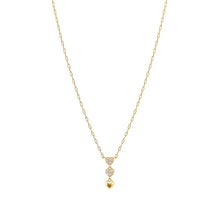 Load image into Gallery viewer, Precious Moves Necklace - 18K Gold Plated Clear Cubic Zirconia Hearts
