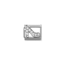 Load image into Gallery viewer, Composable Classic Link High Heel Shoe In Silver And Stones
