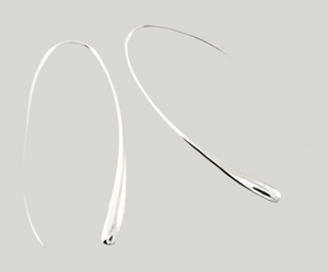 Silver Elongated Drop Earrings