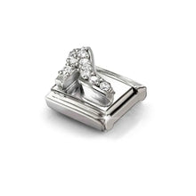Load image into Gallery viewer, Composable Classic Link High Heel Shoe In Silver And Stones
