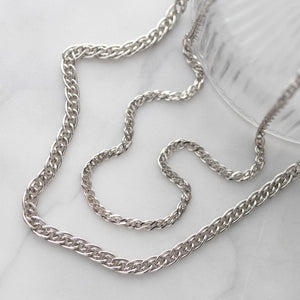 Revival Woven Diamond Cut Link Chain Necklace – 17″