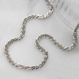 Revival Woven Diamond Cut Link Chain Necklace – 17″