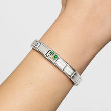 Load image into Gallery viewer, Composable Classic Link Palm Tree In Silver Enamel and Stones
