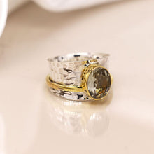 Load image into Gallery viewer, Sterling Silver Spinning Ring With Green Amethyst
