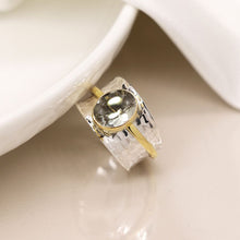 Load image into Gallery viewer, Sterling Silver Spinning Ring With Green Amethyst
