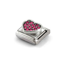 Load image into Gallery viewer, Composable Classic Link Heart In Silver And Red CZ
