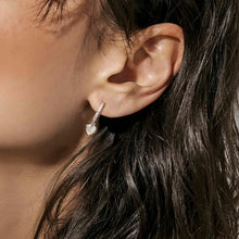 Load image into Gallery viewer, Petit Sparkle Hoop Earrings - Heart Silver
