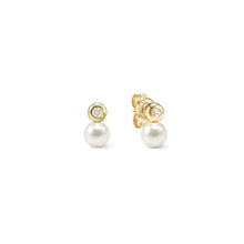Load image into Gallery viewer, Pearls Loop Earrings - Round 18K Gold Plated
