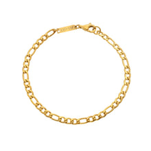Load image into Gallery viewer, Figaro Waterproof Bracelet - Gold Plated

