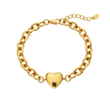 Load image into Gallery viewer, Chunky Heart Waterproof Bracelet - Gold Plated

