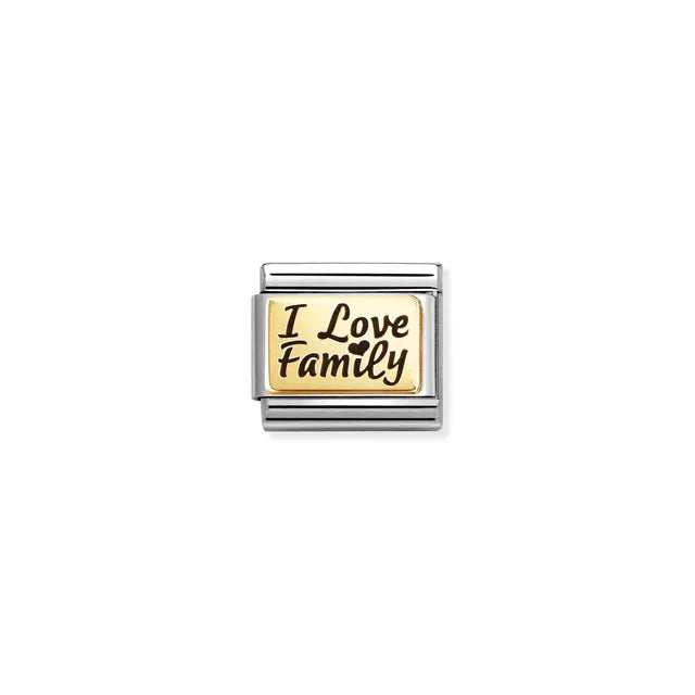 Composable Classic Link I Love Family In Bonded Yellow Gold And Enamel