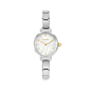 Time Oval Watch White Mother Of Pearl