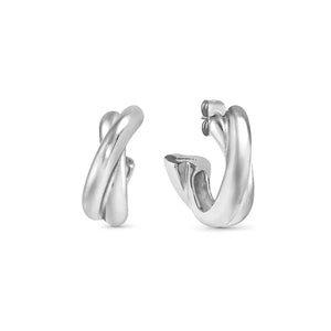 Ecclectica Earrings - Crisscross Hoops Steel