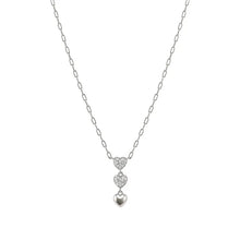 Load image into Gallery viewer, Precious Moves Necklace - Silver Clear Cubic Zirconia Hearts
