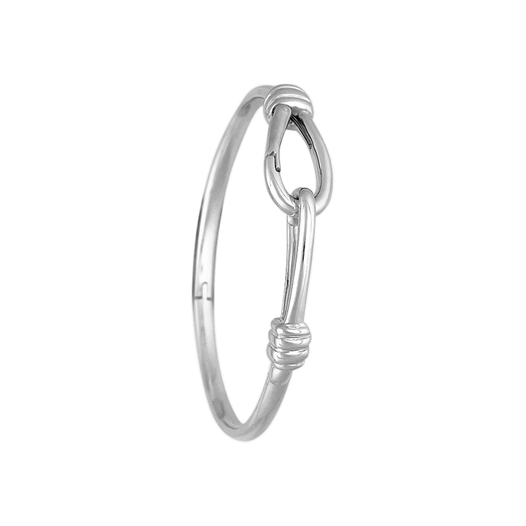 Silver Hinged Interlock Bangle