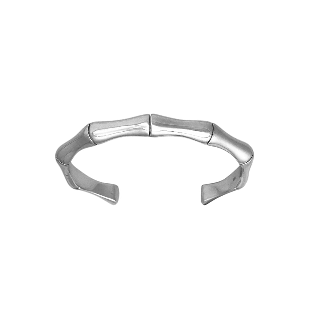 Silver Bamboo Cuff Bangle